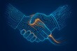 © HAMZA - Modern digital handshake representing technology partnership and collaboration deal