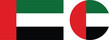 © waqar - United Arab Emirates flag. United Arab Emirates flag on button. United Arab Emirates flag vector.