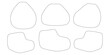 © MkJutt - CAD Drawings. Top view of outline set of bean bags and soft lounge seating. Vector illustration.