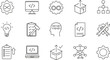 © PJ DeSign - This essential collection of software development, programming, and coding line icons represents key concepts like DevOps, testing, optimization, and abstract problem-solving processes.