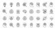 © Gerald I. Mastin - Brain and intelligence icons a collection of symbols representing cognitive function, learning, and mental processes for enhanced knowledge