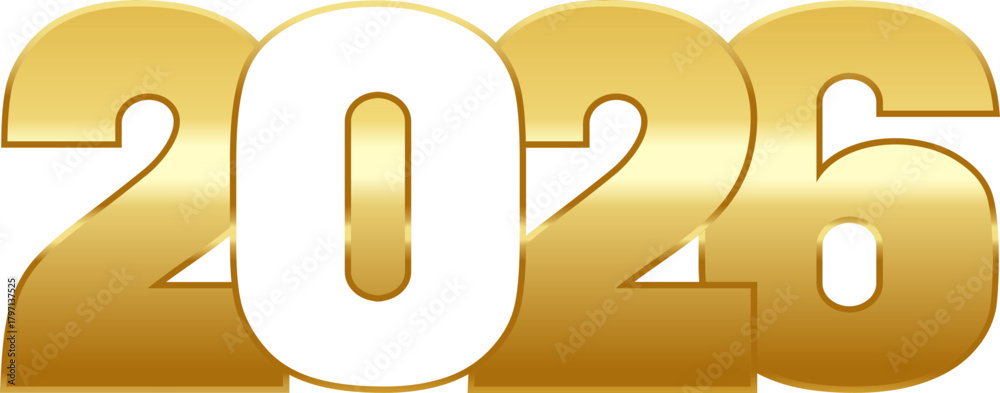 Elegant Gold 2026 Stock Vector | Adobe Stock
