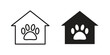 © Tareem - Dog Shelter icon doodle set. editable outline stroke vector eps