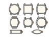 © icon_art - Variety of empty watch cases including round square and oval shapes for timepiece design