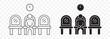 © Agastya 897 - “Waiting Room Man Icon — Outline & Fill Styles, Editable Stroke Line & Solid Variant, Sitting Man Symbol, Transparent PNG Vector”.