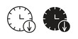 © kia - Down time icon glyph and line set thin line symbol concept.