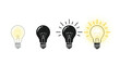 © Hasibul - A sequence of light bulbs illustrating the evolution of illumination from dim to bright ideas.