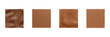 © pibi37.studio - Brown Leather Fabric Swatches Set. Material Texture And Design Collection Isolated On Transparent Background
