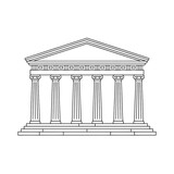 Elegant parthenon outline for architectural projects