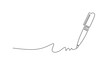 © pew - One continuous line of pen writing on a sheet. Vector illustration.