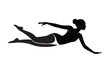 © Mina Akter66 - Silhouette of a woman swimming gracefully through water