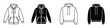 © David - Hoodie jacket icon in linear and clipart style pack on white background.