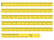 © ArtVibe - Collection of vintage wooden rulers with inch and centimeter markings displayed horizontally against a transparent PNG background.