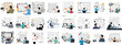 © Sabiqul - Vector bundle of artists creating storyboards, developing visual scripts for animation, filmmaking, and video production planning.