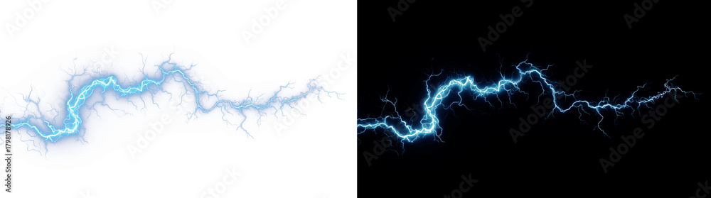 Blue lightning bolt discharge PNG. Electric strike effect. Stock ...
