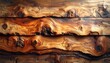© Vaan - Stacked rough-hewn wooden planks with swirling grain, knots, and warm tones