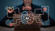 © MdSona - Artificial intelligence in 2026 with digital brain connected to multiple business functions