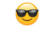 © AhammadMiran99 - Yellow emoji face wearing cool black sunglasses with a happy smile isolated on transparent background