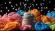 © Pannee - Cream Jar Surrounded by Colorful Fabrics and Decorative Pearls