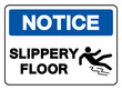 © ยงยุทธ จันทะบุตร - Notice Slippery Floor Symbol Sign,Vector Illustration, Isolate On White Background Label.EPS10