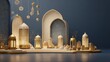 © Khalid - Luxury 3d islamic lanterns glowing on festive background for ramadan kareem, eid al-fitr, and eid al-adha celebration with spiritual and elegant holiday ambiance