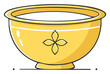 © Катя О - Vibrant yellow decorative bowl with a beautiful four petal flower design elegant illustration