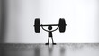 © Shanorsila - A stick figure struggling to lift a heavy weight, their arms straining with effort, but their determination and persistence are evident in the minimalistic design
