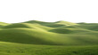 © Alex Pro - Smooth rolling green hills under a pale sky, minimalist natural landscape with serene atmosphere and soft wave-like shapes.