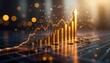 © Suparto - Showing money growth and positive market progress with stacked gold and bright light effects