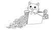 © Robbanadolamna - A cheerful cartoon cat peeks out from an overflowing file folder, with a camera attached, symbolizing data management or content creation.