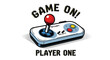 © daffazafrandi - Retro gaming controller with the words 'Game On!' and 'Player One'.