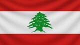 Pofalowana flaga państwowa Libanu