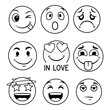 © Tisha - Funny Emotion Face Vector Pack – Silly Doodle Faces Showing Sleepy, Tired, Tongue Out, In-Love and Confused Reactions