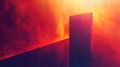 © vectorwin - Abstract monolith standing against glowing orange light