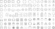 © Ajit - Set of top view line art icons representing various objects and elements, isolated on