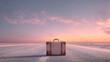 © Rafael - Journey's End: An antique suitcase rests on a long, open road. Above, the serene canvas of a sunset sky embraces a journey's beginning. The image conveys the anticipation and nostalgia.