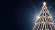 © Megin Design - Christmas tree composed of light and shadow against a dark background is perfect for holiday videos. Elegant Christmas tree symbolizes festive spirit, with star topper and glowing edges,