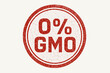 © Design Ful - Round stamp 0% GMO uppercase geometric font red ink pad texture cracked ink surface realistic print layout