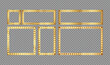 © AetherFrame - Set of vintage marquee frames with glowing bulbs on a transparent background