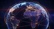 © chandan - Global network connecting cities around the world, symbolizing international communication and trade