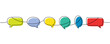 © Lifeking - Continuous line art with six colorful speech bubbles. Modern outline design for dialogue themes