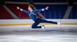 © Даня Николаев - Male figure skater performing jump on ice in arena. Athlete in action during competition or training. Professional winter sport for advertising.