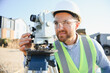 © Serhii - Engineer or surveyor using total station for construction site layout