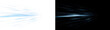 © ellyson - Horizontal blue speed lines PNG. Fast motion streak effect.