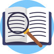 © Ion - Magnifying glass over a book, representing language research or word lookup.