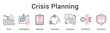 © gibranicon - Crisis planning establishing contingency measures and execution protocols for resilience with insurance protection.