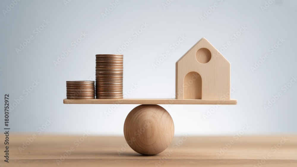 Balancing Property Balancing Act: A conceptual image illustrating the delicate balance ...
