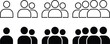 © AZIZUL - User group icons: single person, two, three, four people in outline and solid styles
