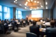 © hao - Abstract blurred image of conference and presentation in the meeting room. High quality