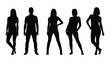 © Zahid - Diverse group of silhouetted figures in fashionable poses against a white background